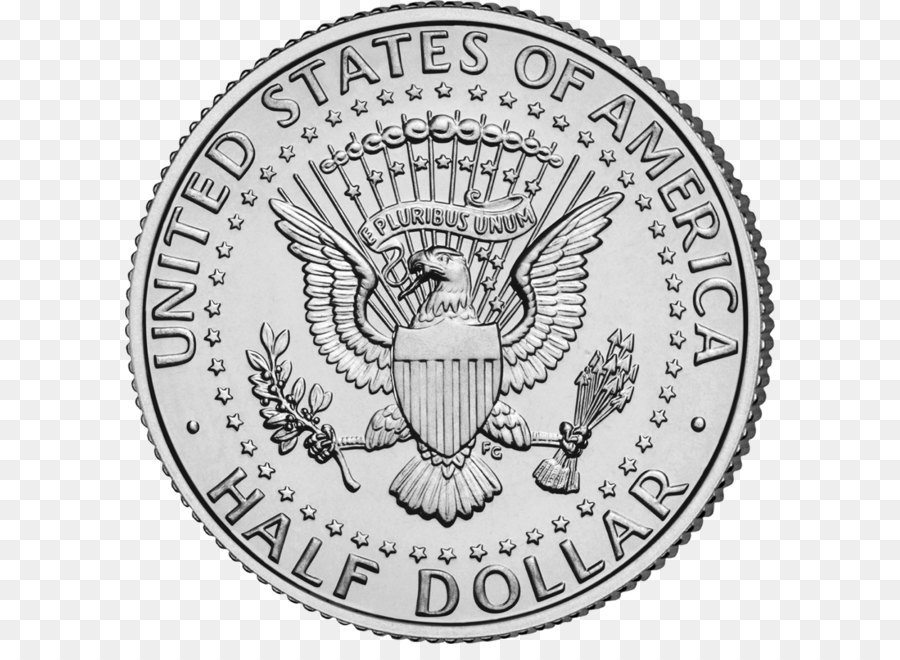 Kennedy mezzo dollaro dollaro, moneta, Dollaro statunitense - Moneta Dollaro Di Immagine Png