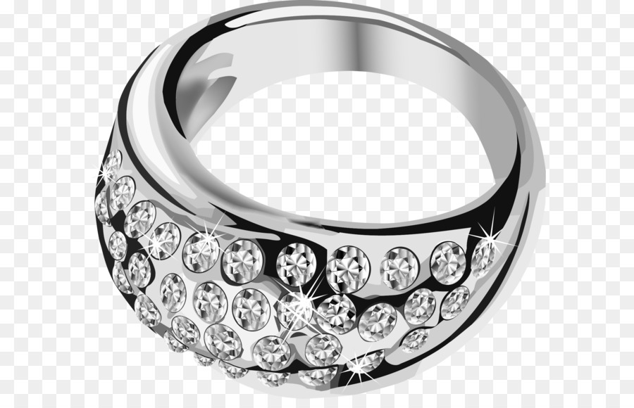 Matrimonio anello Orecchino di Clip art - Anello In Argento Con Diamanti Png