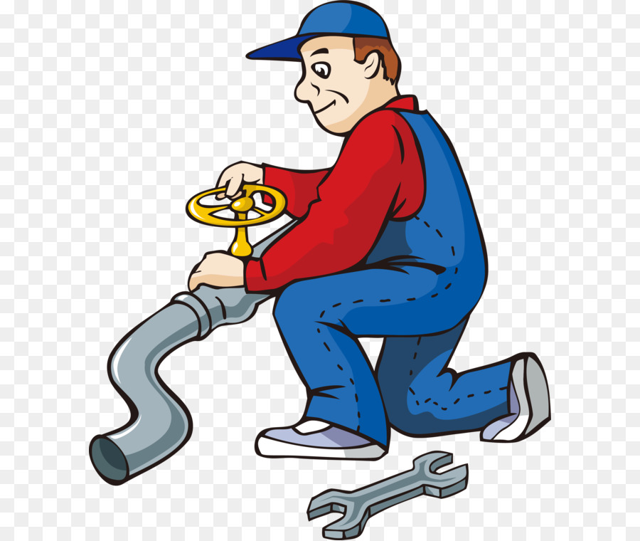 Karikatur Wasser Rohr Mechaniker