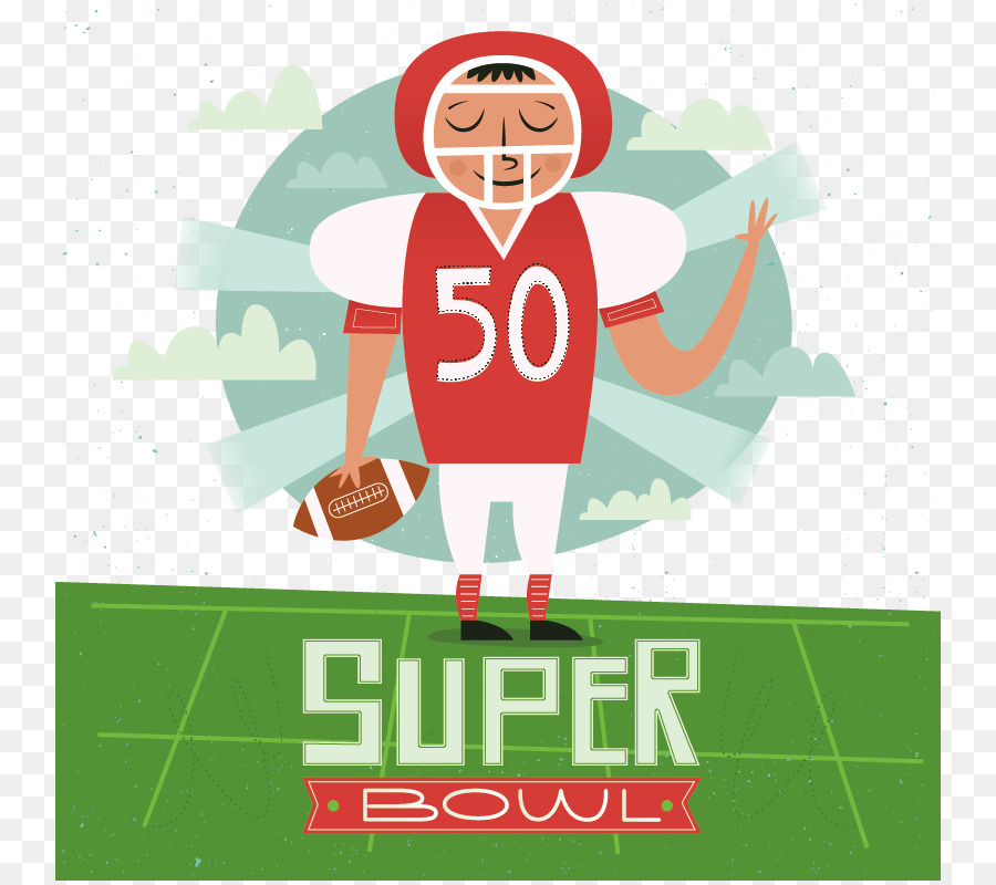 Di football americano, casco da Football - Football americano vettoriale materiale cartone animato a mano
