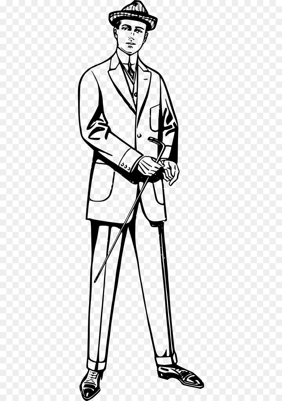 man in suit standing clip art