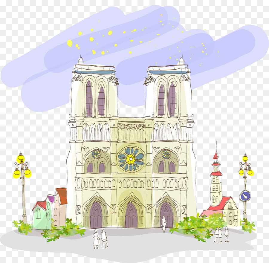 Paris, Kathedrale Notre-Dame - Kathedrale Unserer lieben Frau transparente ...