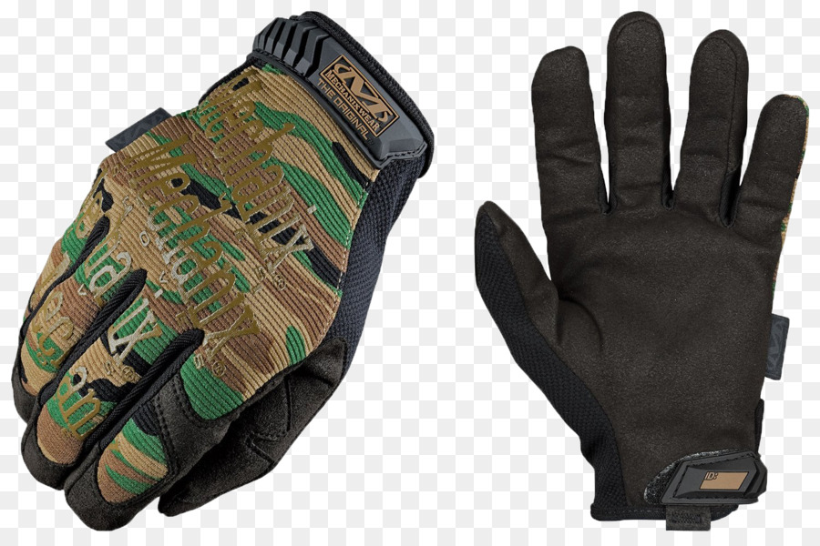 Handschuh Mechanix Wear US Woodland Camouflage Leder - Armee-Grün Handschuhe