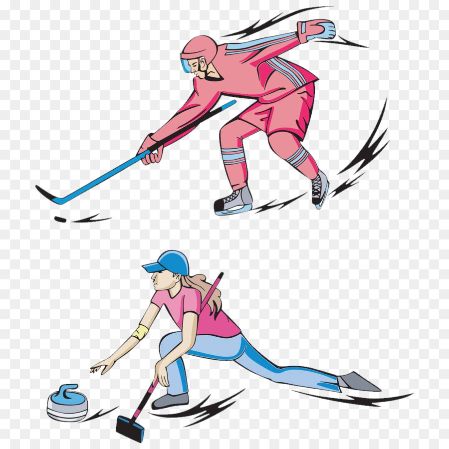 Hockey mùa Đông Olympic Quăn trượt Băng - Nhân vật hoạt hình, chơi khúc côn cầu