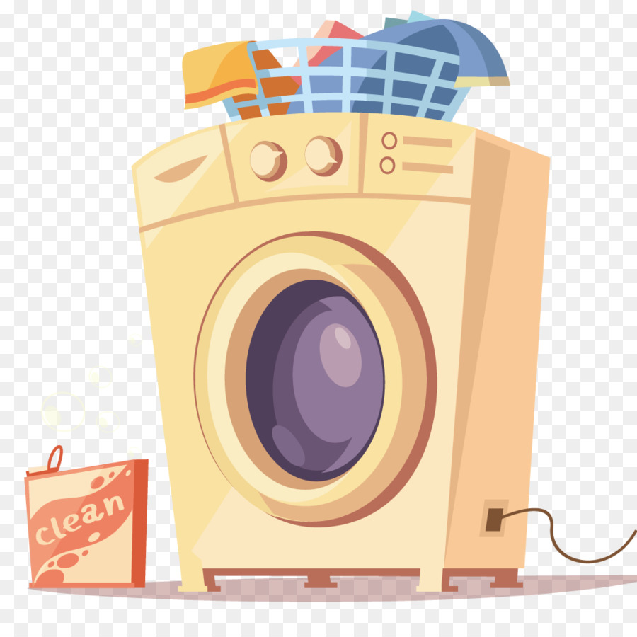 Waschmaschine, Flat-design - Waschmaschine