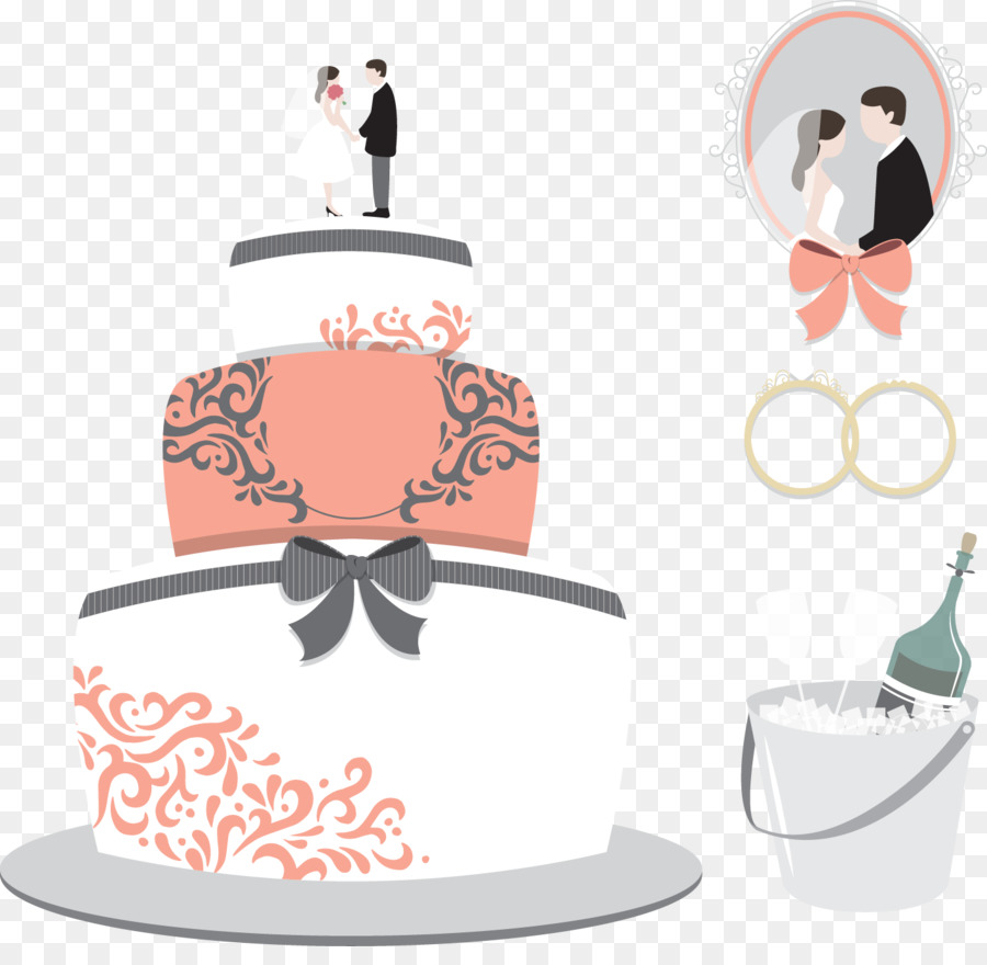 Hochzeitstorte toskanischen Hall Banquet Center - Vektor-Hand-painted wedding cake