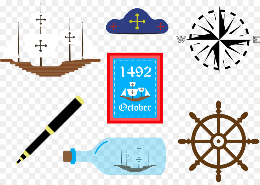 Columbus Day Simbolo Icona - Vettore Di Acque Inesplorate