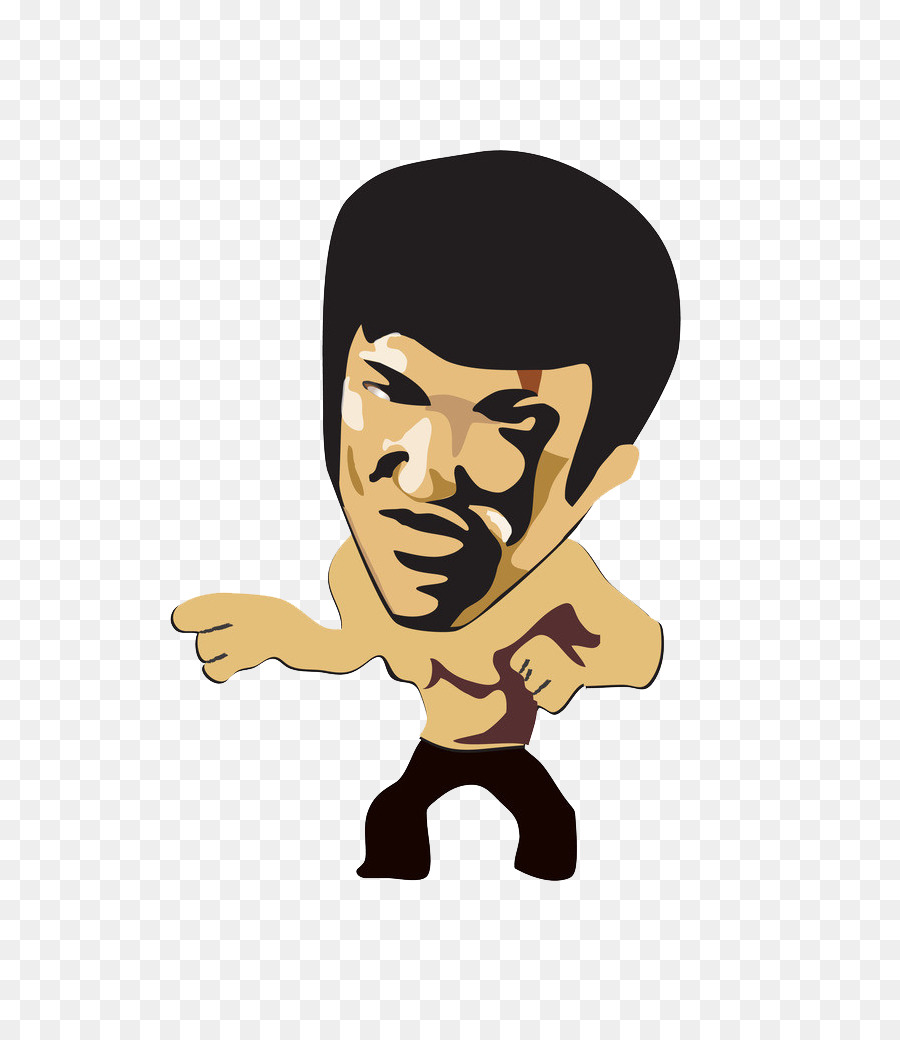 Bruce Lee Cartoon-Zeichnung - Bruce Lee, der big head cartoon-Form