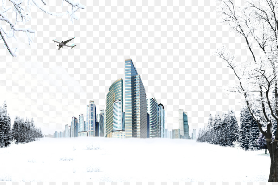 Winter Schnee Poster - Schnee Wolkenkratzer