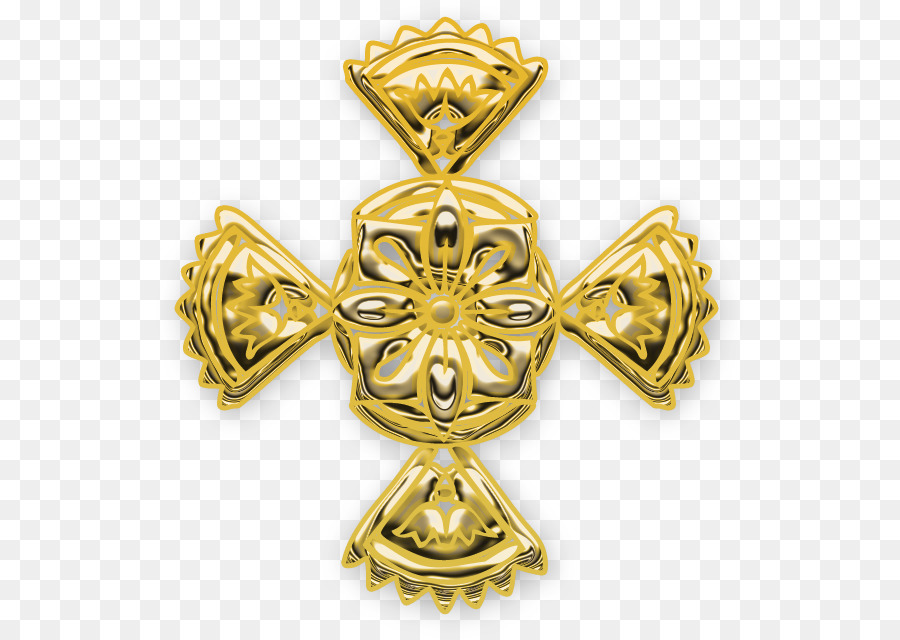 Croce In Ottone Materiale Oro Modello - gioielli