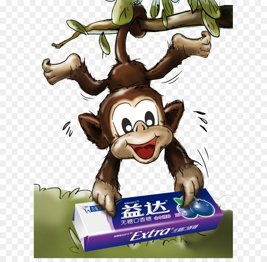 Nhai kẹo cao su Thêm đời sản phẩm Doublemint - Ngốc 's Ngày dễ thương con khỉ giả mạo nhai kẹo cao su