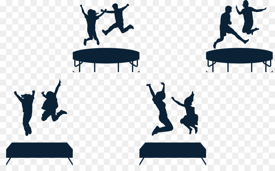 Salto Trampolino Silhouette - Un giovane uomo che salta su un trampolino silhouette