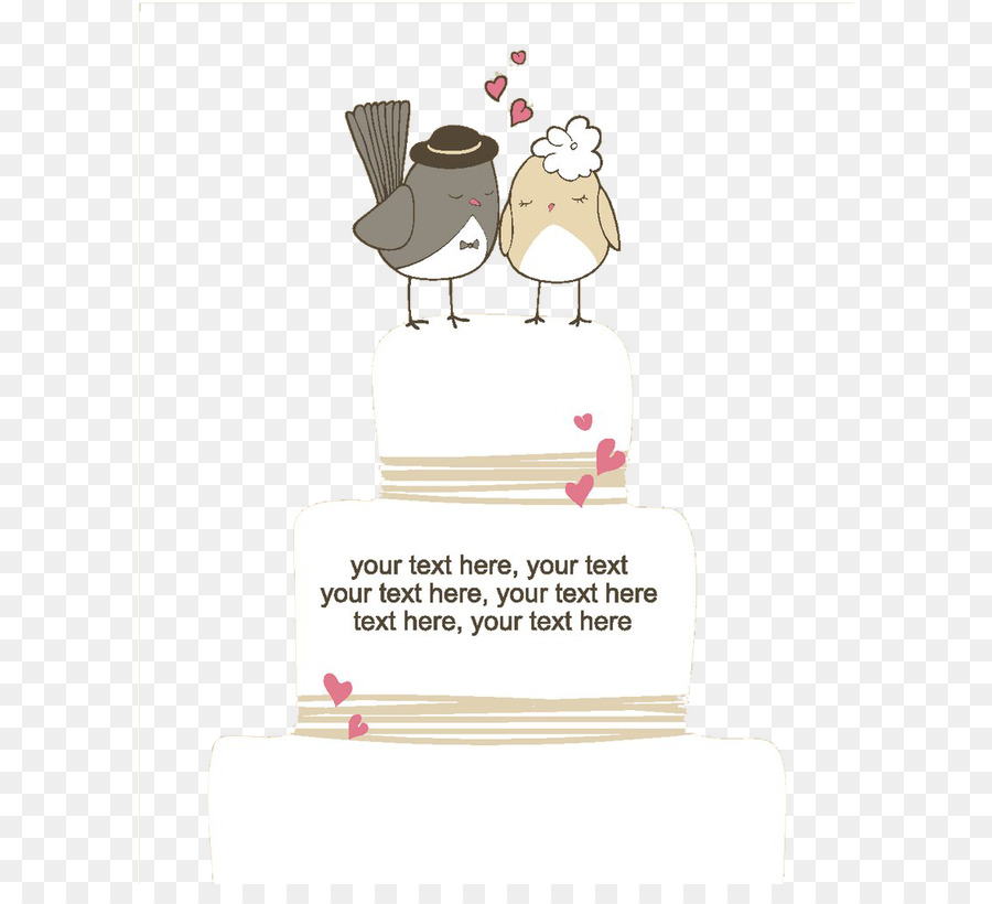 Invito a nozze Wedding cake cartoni animati Matrimonio - Cartoon uccello torta