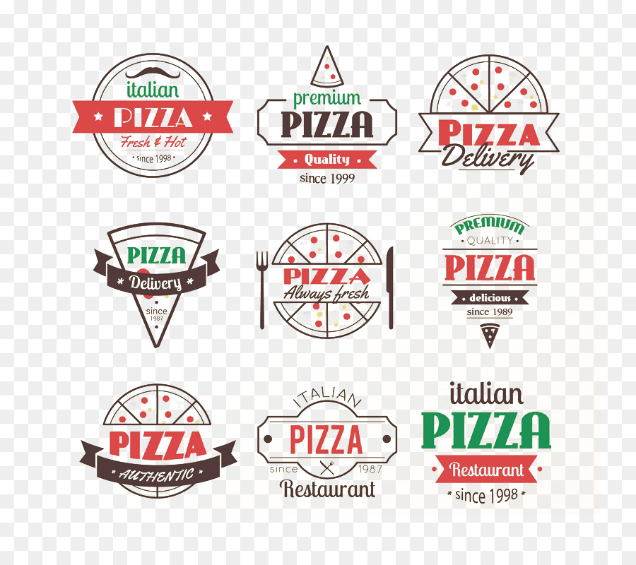 Pizza in stile newyorkese Cucina italiana Logo della cucina vegetariana - Pizza