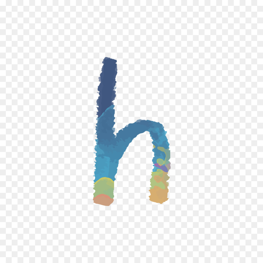 Lettera H pittura ad Acquerello - Blu acquerello lettere H