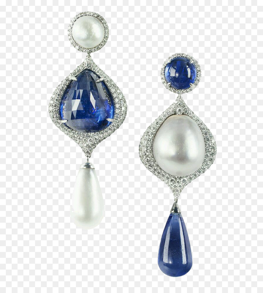 Bông Tai Ngọc Trai Sapphire Đồ Trang Sức Kim Cương - Sapphire dây ngọc trai
