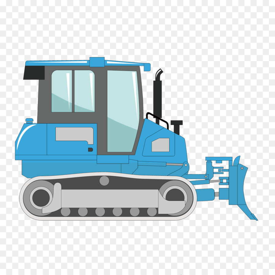 Escavatore Bulldozer - Vettore Blu Escavatore Bulldozer