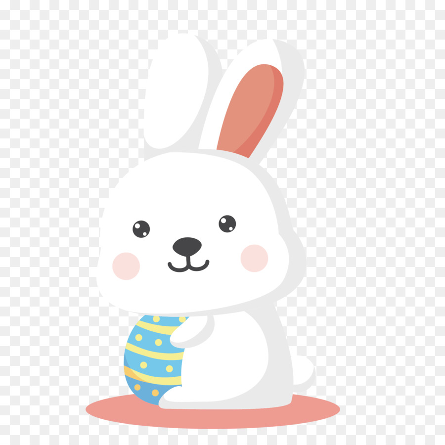 Oster-Bunny-Kaninchen-Cartoon-Abbildung - Vektor-Cute White Rabbit