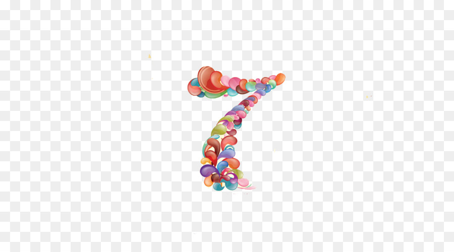 Logo Schriftart - Farbe Luftballon Zahl 7