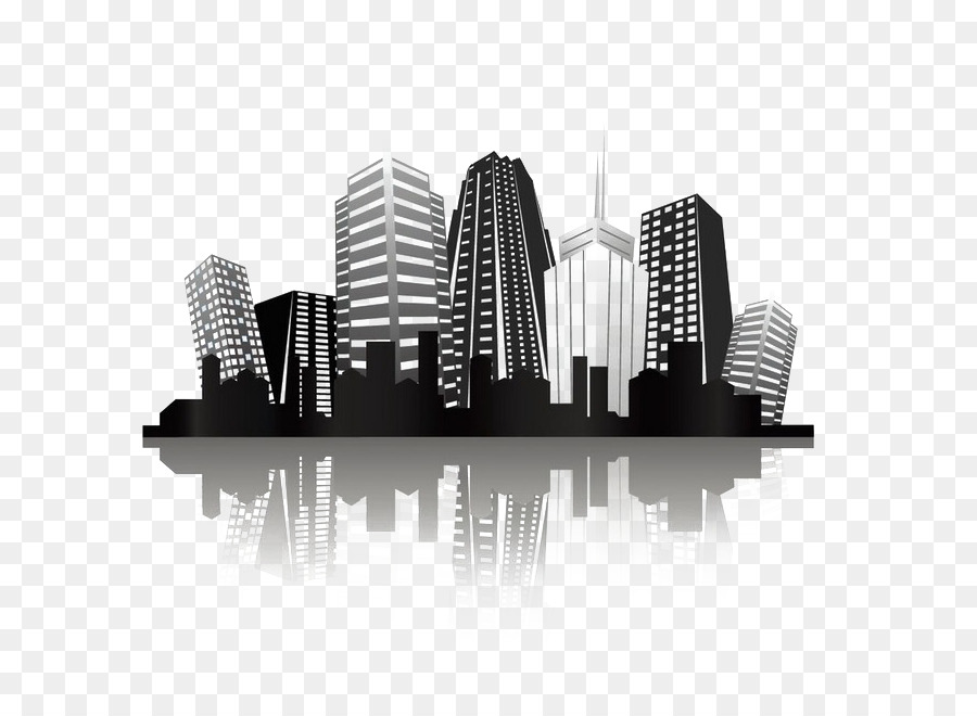 Silhouette Stock illustrazione Città - Grattacieli silhouette