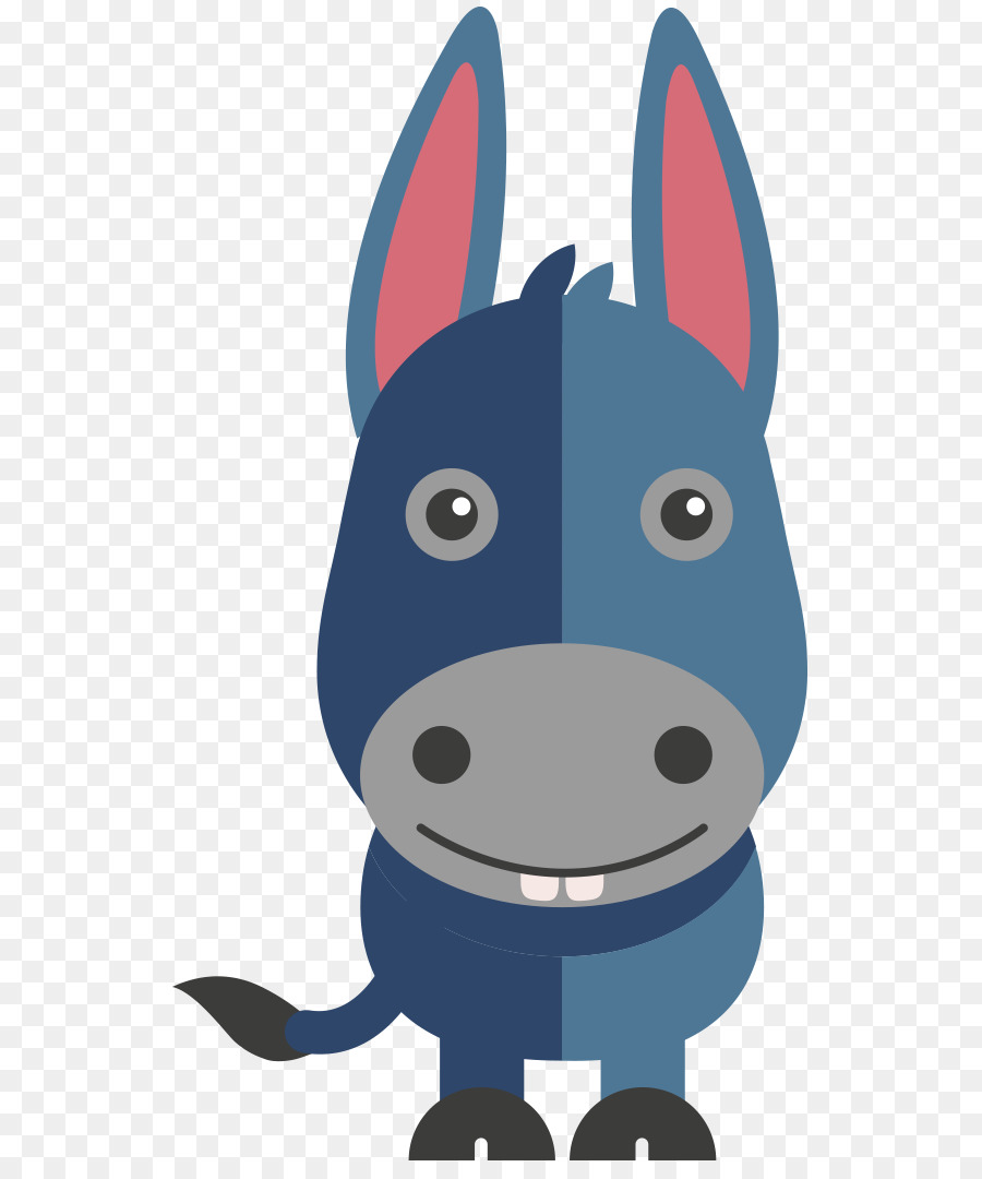 Donkey Cartoon-Flaches design - Flach blau lackiert cartoon Esel