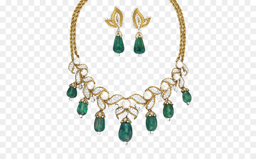Smeraldo Gioielli dell'Orecchino della Collana dei Gioielli di design - Smeraldo prodotti in natura