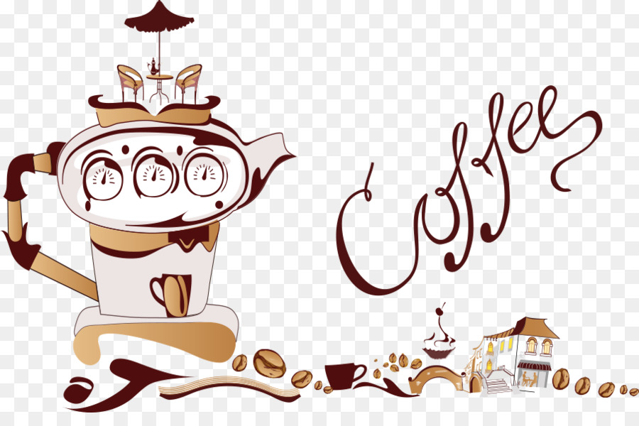 Tazza da caffè, Caffè Espresso, macchina per il Caffè - Vettore creativa tazza di caffè