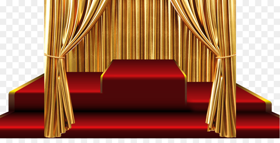 Vorhang Stufe Gold - Roter-Teppich-Vorhang