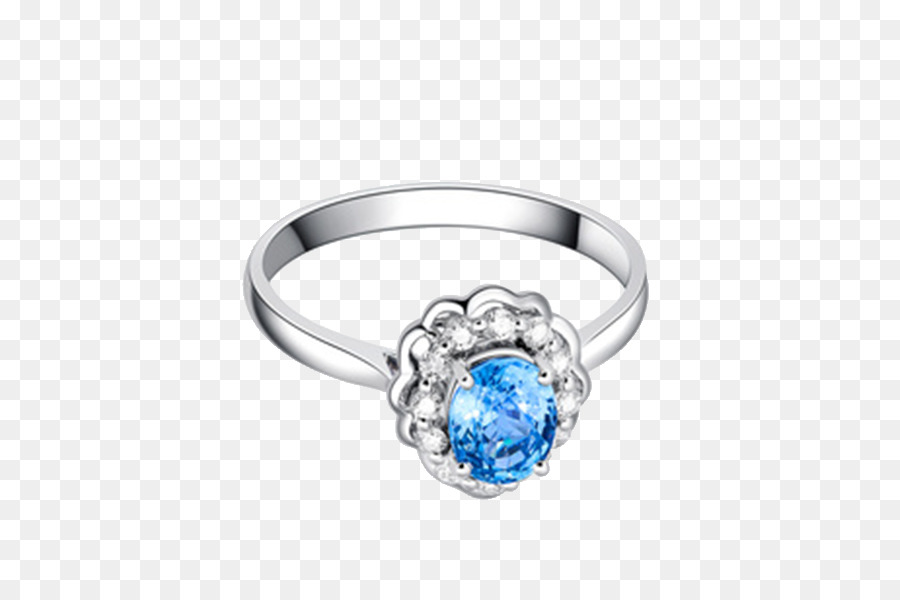 Zaffiro anello di Nozze Blu Platinum - Ba Fana Zaffiro e Diamante Anello