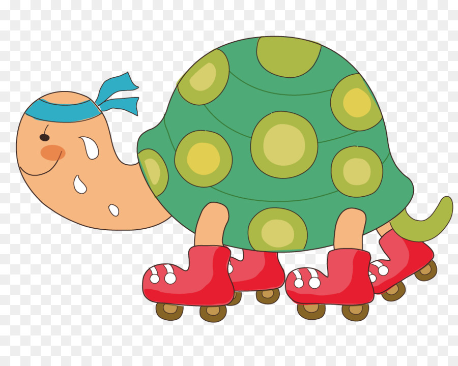 Tartaruga di pattinaggio sul Ghiaccio del Cartone animato - Tartaruga indossando pattini