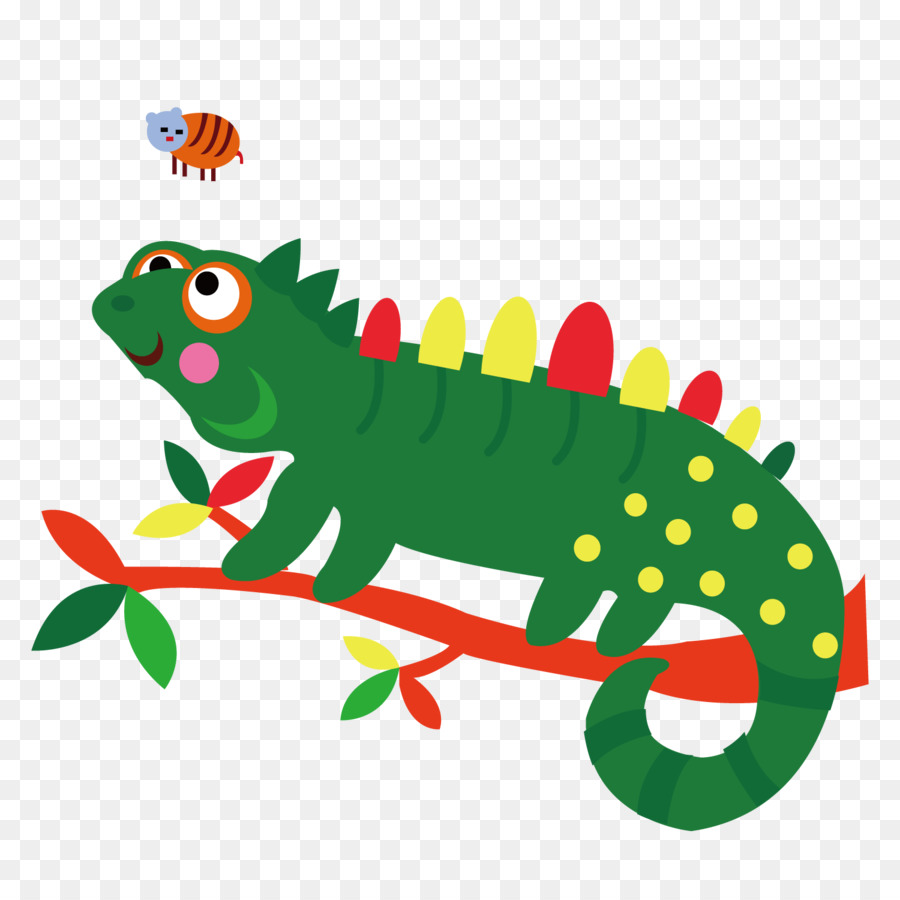 Chamäleon Reptil Echse Clip-art - grüne Eidechse