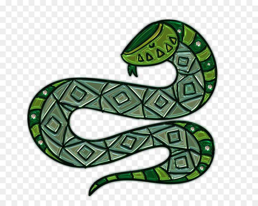 Liscia verde serpente Rettile - Metallo serpente adesivi