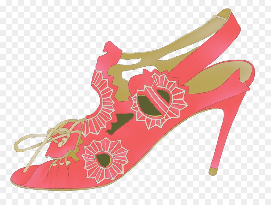 Col tacco alto calzature Scarpe Illustrazione - Anguria rosso sandali cartoon vettoriale