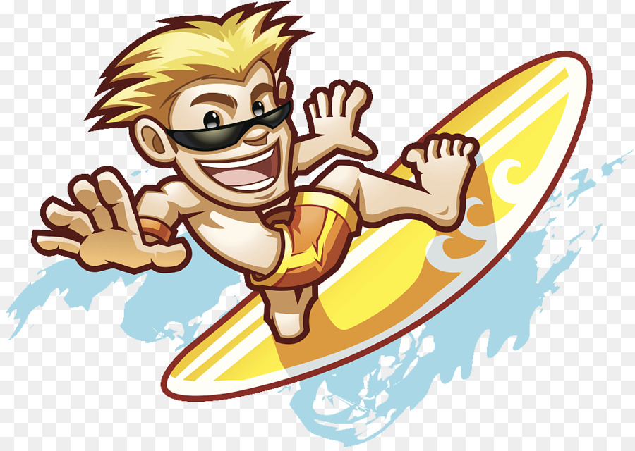 Hawaii-Surfen-Zeichnung-Illustration - Surf surfen genießen Sie erholsamen Urlaub