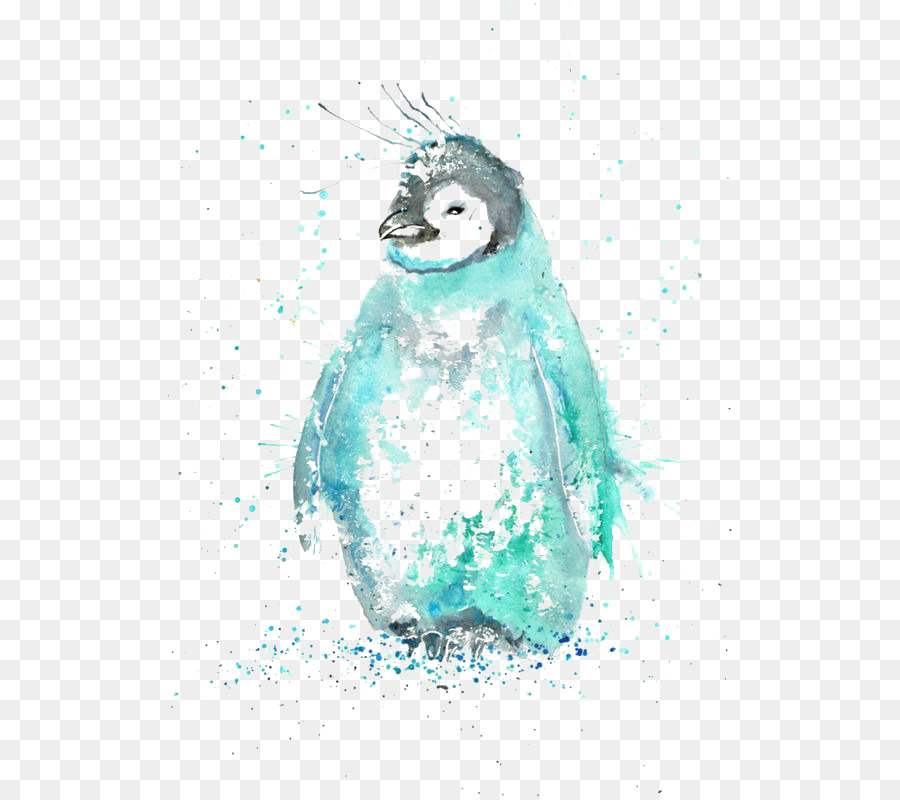 Pinguin-Aquarell-Malerei-Zeichnung-Illustration - Pinguin