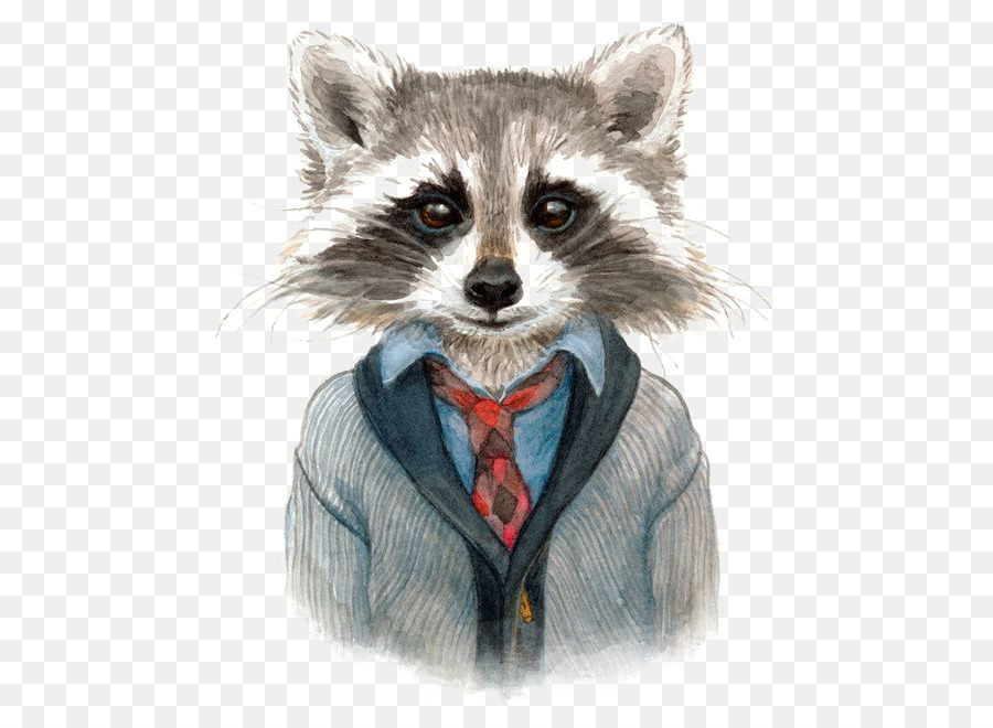 Raccoon Disegno, Arte, Pittura, Illustrazione - cartoon procione