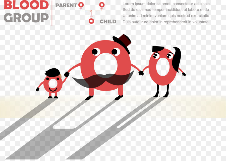 Blutgruppe Vater Kind Elternteil - Cartoon-O-Typ Blut