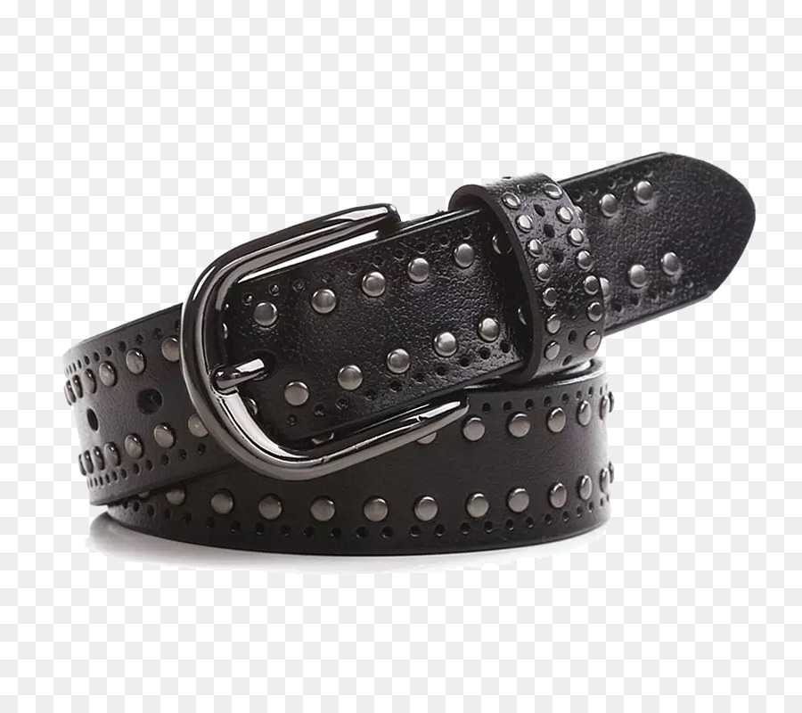 Cintura In Pelle Fibbia E Rivetto Jeans - Cintura in pelle rivetto