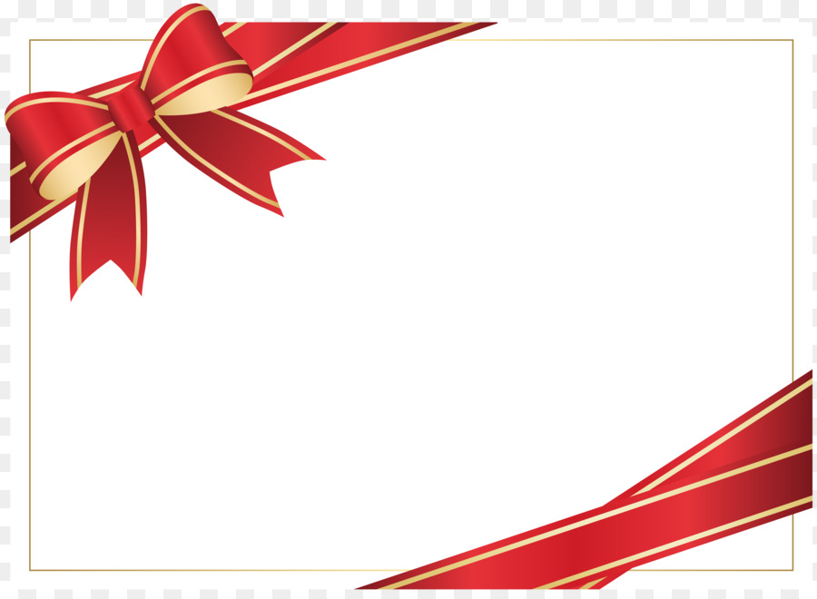regalo nastro - Carta bianca con un Nastro Rosso PNG Clip Art