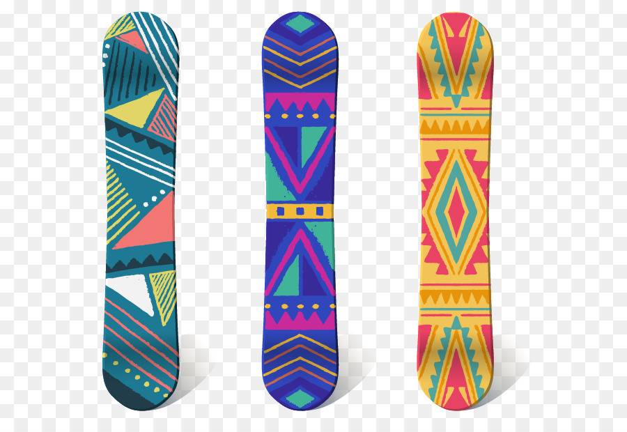 Skifahren Snowboarden Skiboarding - Retro-geometrische Farbe snowboard