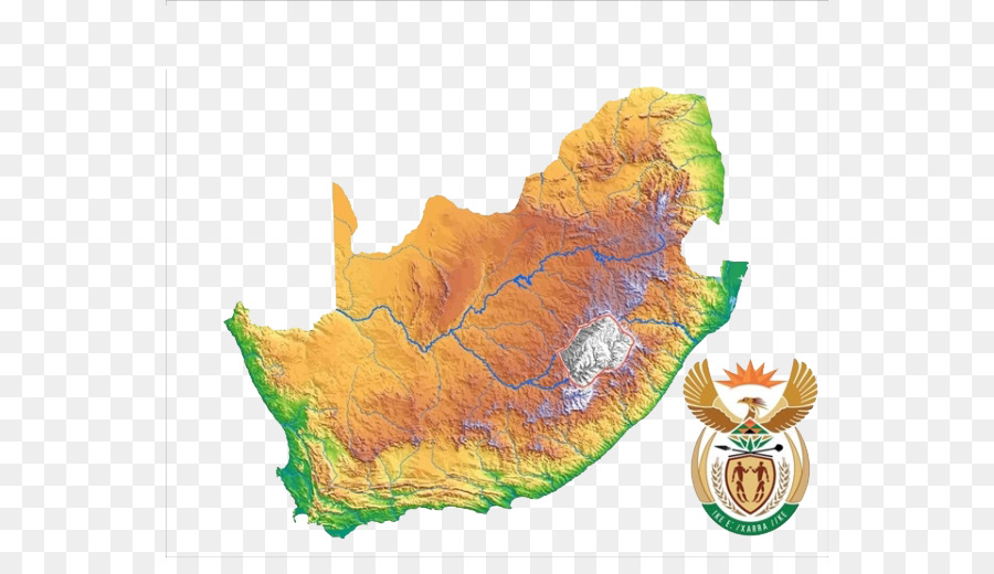 Sud Africa, Mappa, Illustrazione - Mappa geografia del Sud Africa