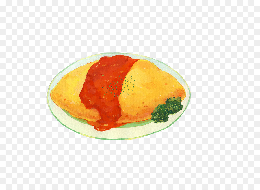 Omurice Food - Vegetarische Küche-Illustration - gebratenes Huhn