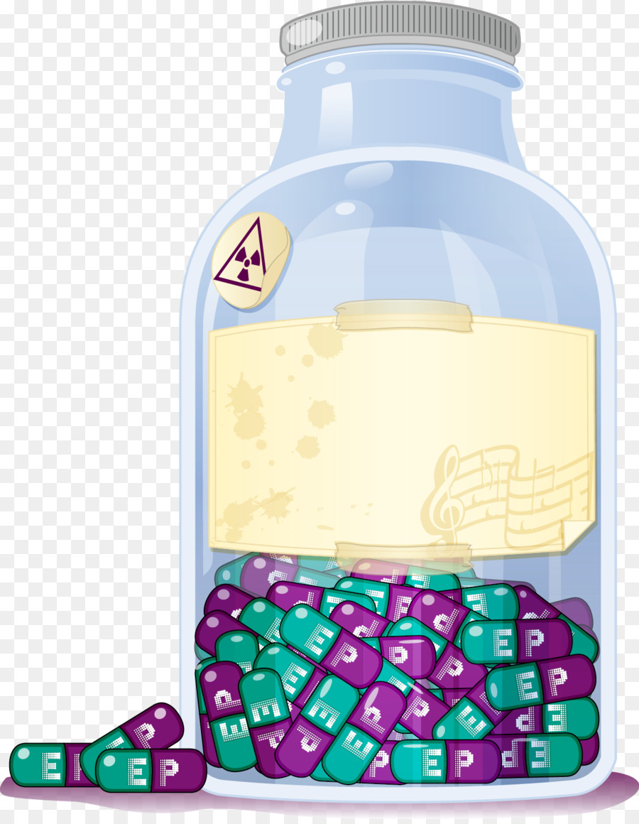 Bottiglia di acqua bottiglia di Vetro Liquido - Vettore di pillole