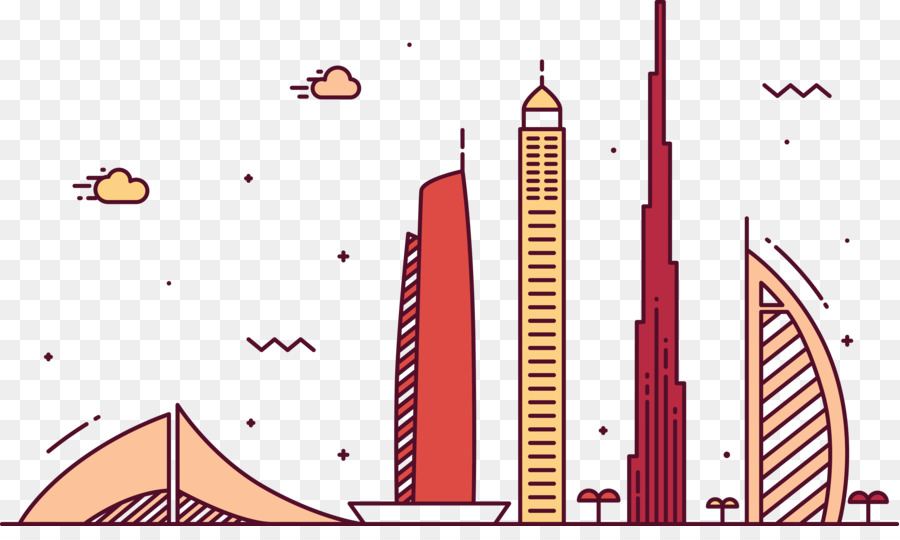 Burj Khalifa Burj Al Ả-Rập, Đường Chân Trời Tòa Nhà Chọc Trời - Dubai phim  hoạt hình png tải về - Miễn phí trong suốt Góc png Tải về.