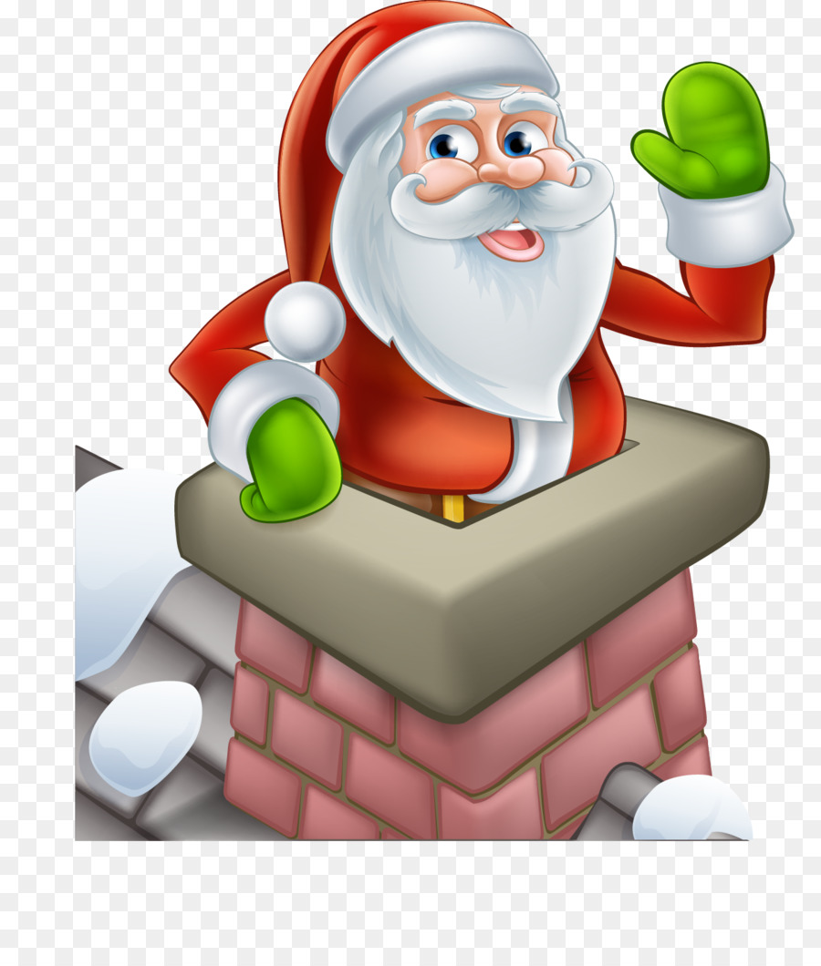 Santa Claus Cartoon-Schornstein-Illustration - Santa chimney