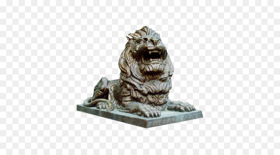 Chinese guardian lions-Skulptur, 3D-computer-Grafik - Löwen brüllen