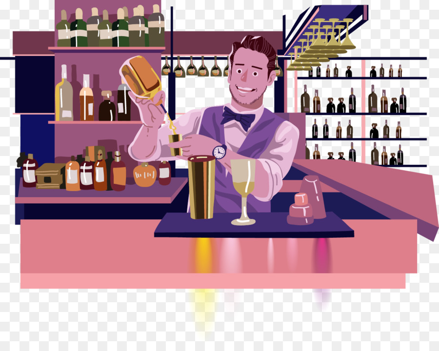 Cocktail Bier Barkeeper - Vektor-Bartender