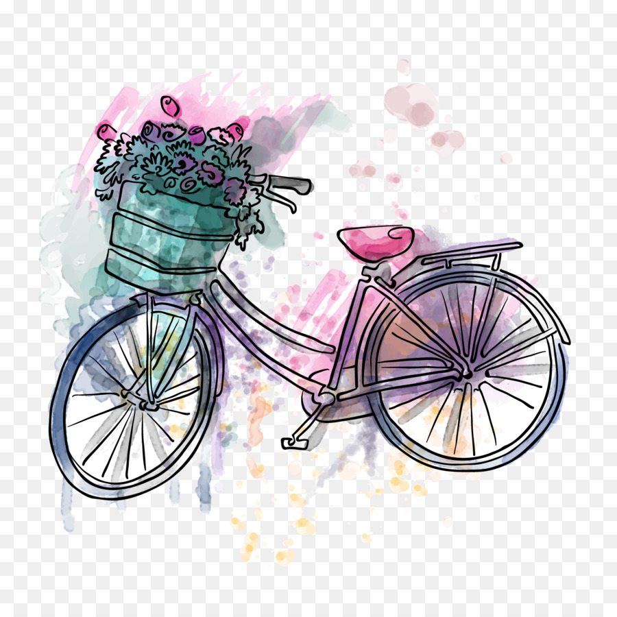 T-shirt túi Xách túi xe Đạp - Véc tơ mùa xuân đi xe đạp