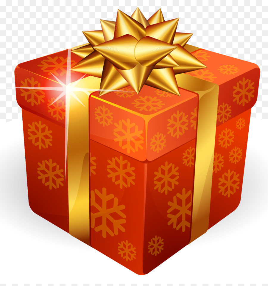 Weihnachten Geschenk-Box - Gold Geschenk-Box PNG