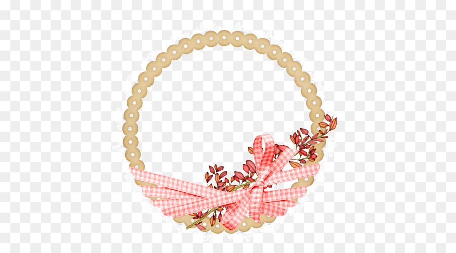 Halskette-Perlen-Handgemachter Schmuck Clip-art - Kreis Rahmen